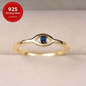 Evil Eye Ring with Blue Stone